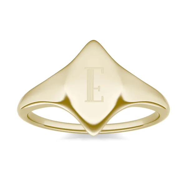 Signature Marquise Initial Signet Ring