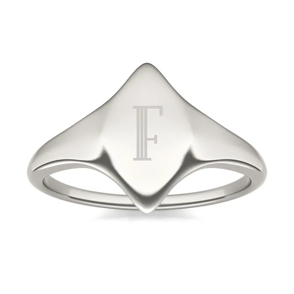Signature Marquise Initial Signet Ring