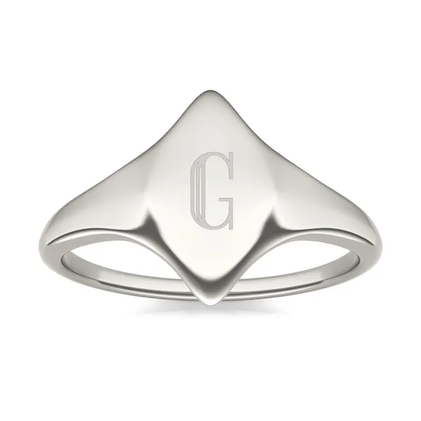 Signature Marquise Initial Signet Ring