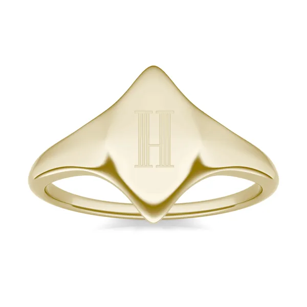 Signature Marquise Initial Signet Ring H