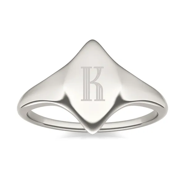 Signature Marquise Initial Signet Ring