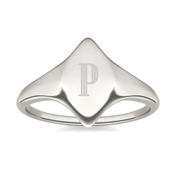 Signature Marquise Initial Signet Ring