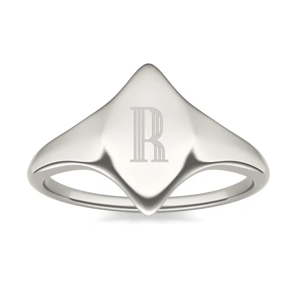 Signature Marquise Initial Signet Ring
