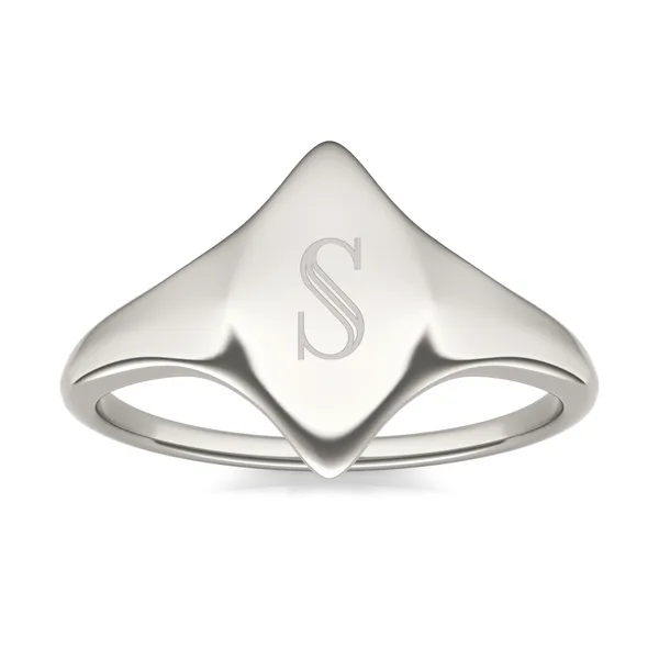 Signature Marquise Initial Signet Ring