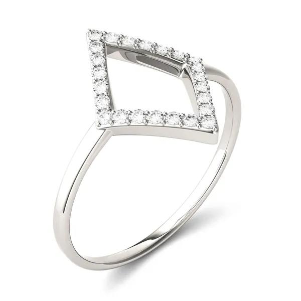 Accented Diamond Shaped Ring