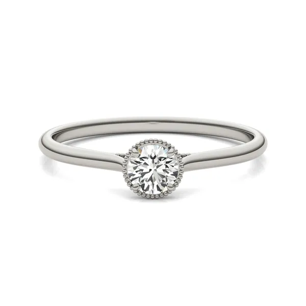 Milgrain Halo Petite Ring