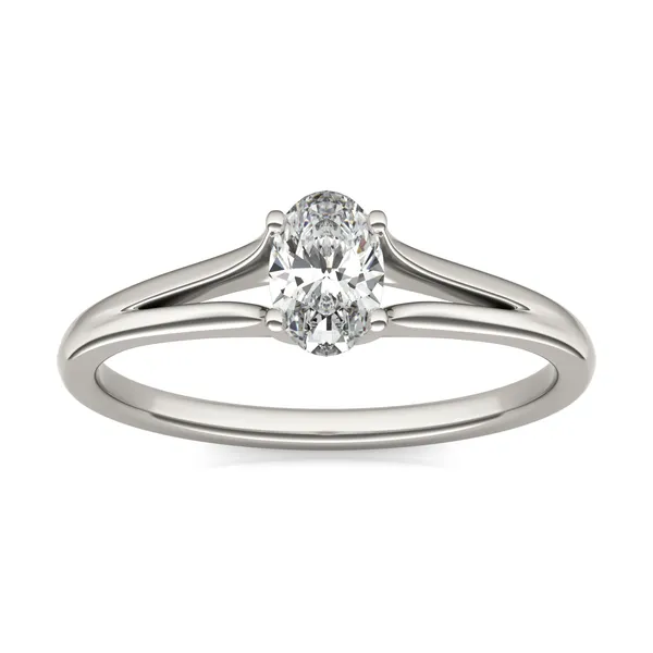 Oval Petite Split Shank Solitaire Ring