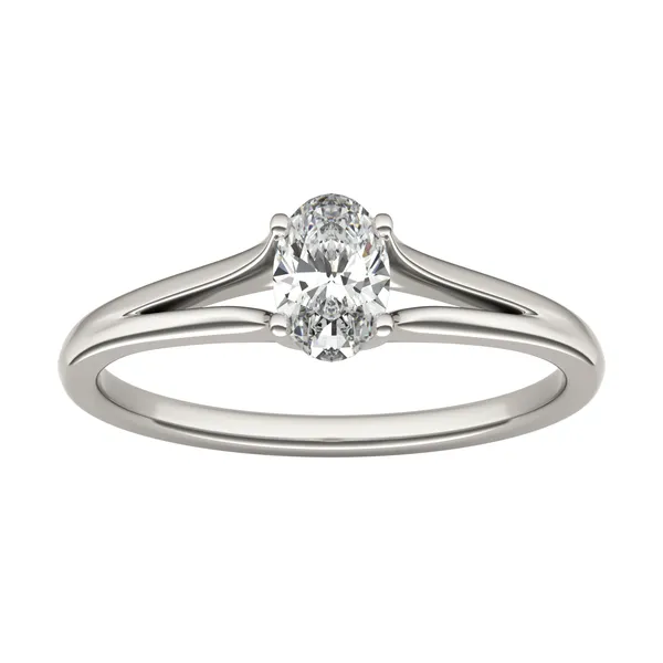 Oval Petite Split Shank Solitaire Ring