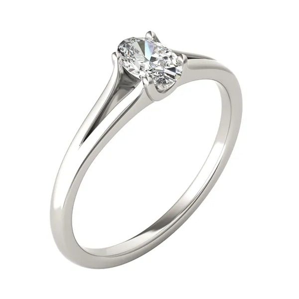 Oval Petite Split Shank Solitaire Ring