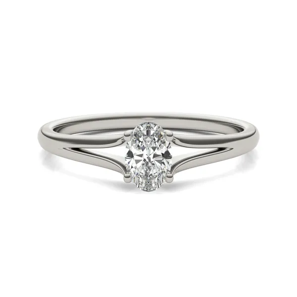 Oval Petite Split Shank Solitaire Ring