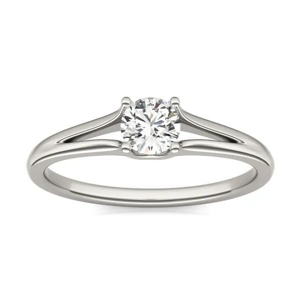 Round Brilliant Petite Split Shank Solitaire Ring