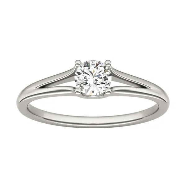 Round Brilliant Petite Split Shank Solitaire Ring