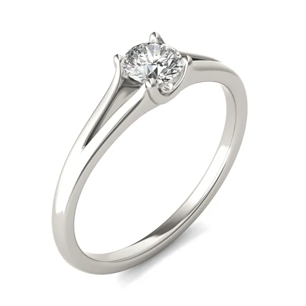 Round Brilliant Petite Split Shank Solitaire Ring