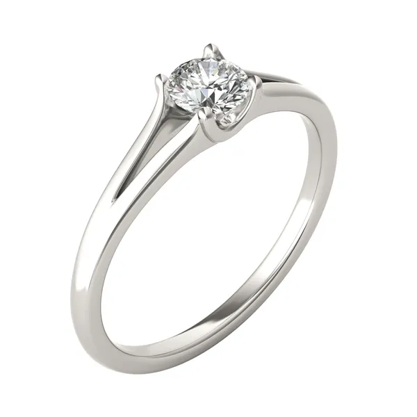 Round Brilliant Petite Split Shank Solitaire Ring
