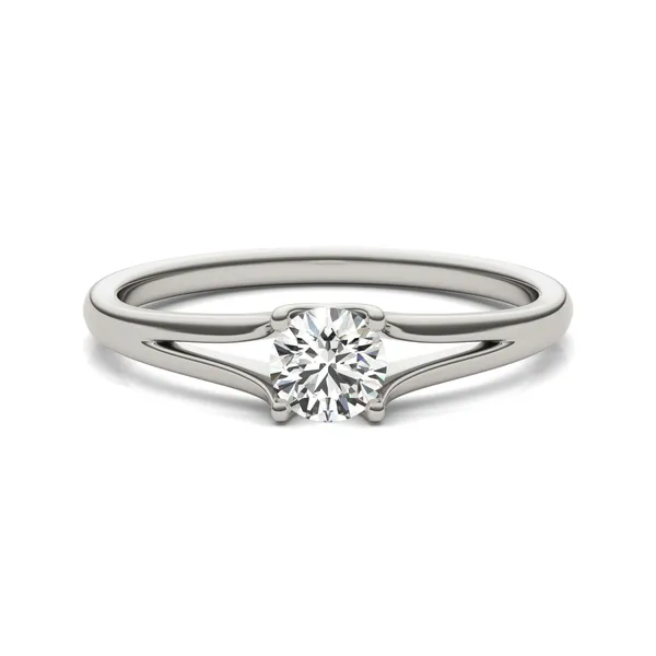 Round Brilliant Petite Split Shank Solitaire Ring