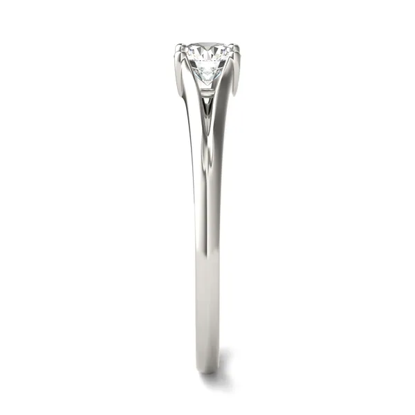 Round Brilliant Petite Split Shank Solitaire Ring