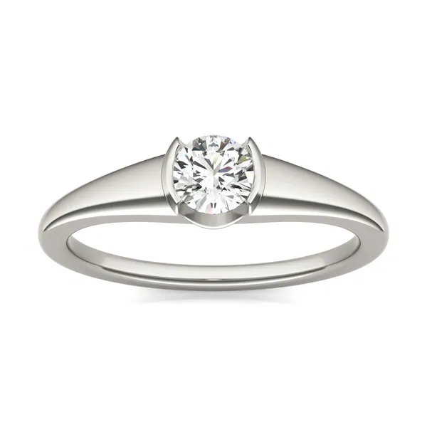 Petite Half Bezel Solitaire Ring