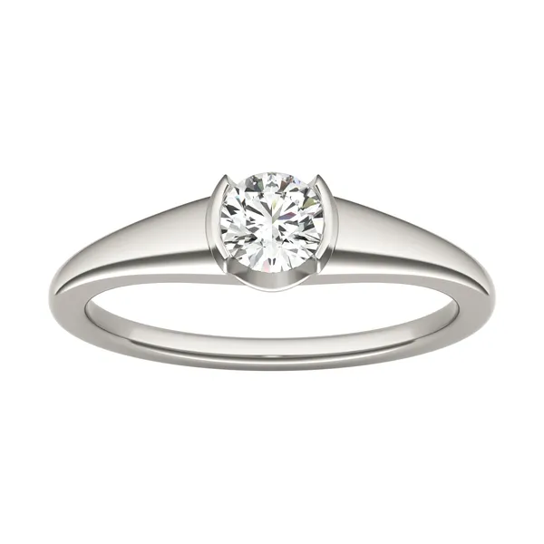 Petite Half Bezel Solitaire Ring