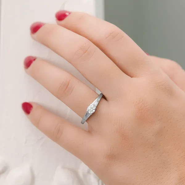 Petite Half Bezel Solitaire Ring