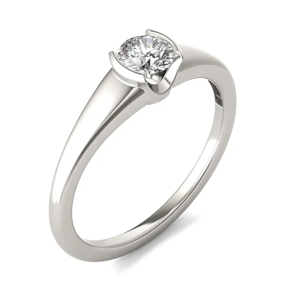 Petite Half Bezel Solitaire Ring