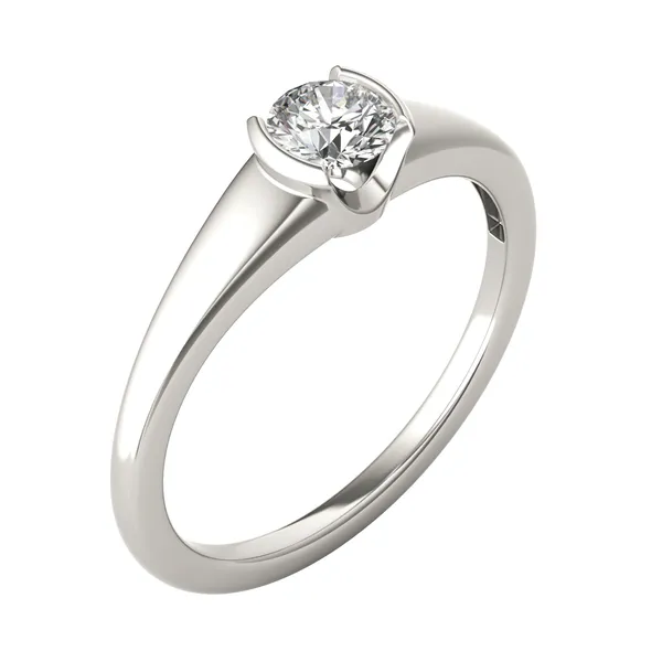Petite Half Bezel Solitaire Ring