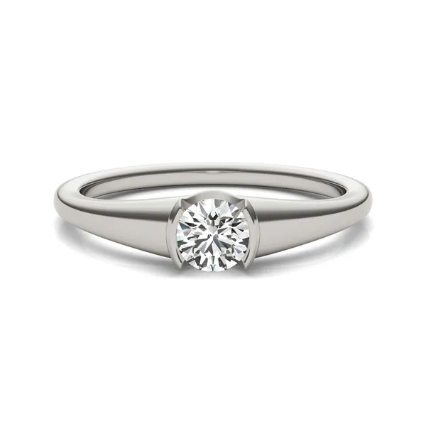 Petite Half Bezel Solitaire Ring