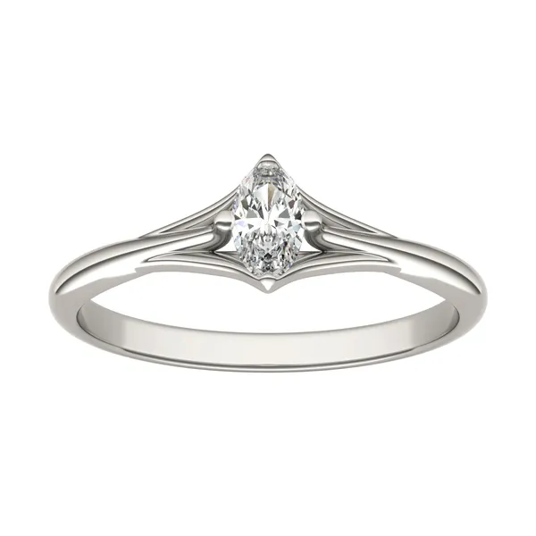 Oval Petite Kite Set Tapered Ring