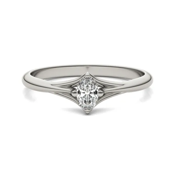 Oval Petite Kite Set Tapered Ring