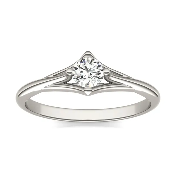 Round Brilliant Petite Kite Set Tapered Ring