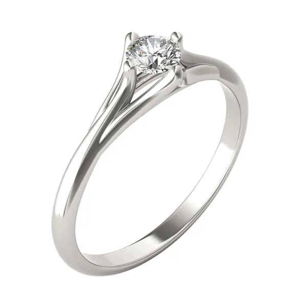 Round Brilliant Petite Kite Set Tapered Ring