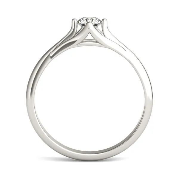 Round Brilliant Petite Kite Set Tapered Ring