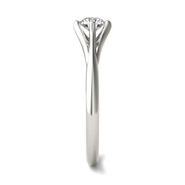 Round Brilliant Petite Kite Set Tapered Ring
