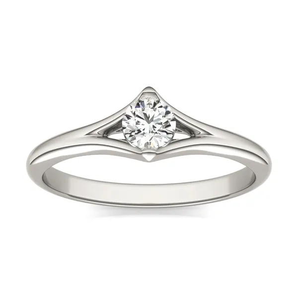 Round Brilliant Two-Prong Split Shank Petite Ring