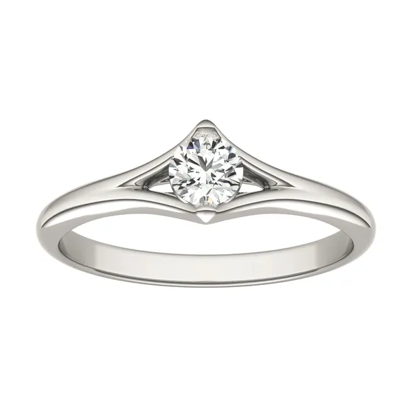 Round Brilliant Two-Prong Split Shank Petite Ring