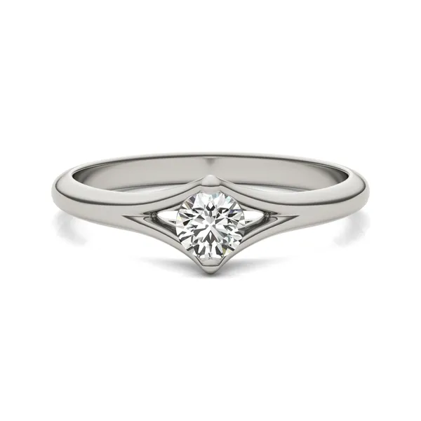 Round Brilliant Two-Prong Split Shank Petite Ring