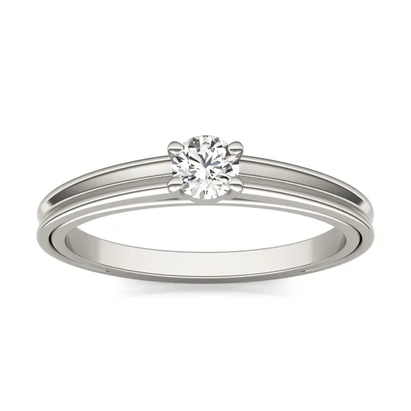 Petite Sculpted Lines Solitaire Ring