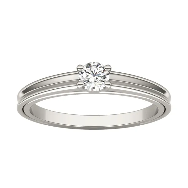 Petite Sculpted Lines Solitaire Ring