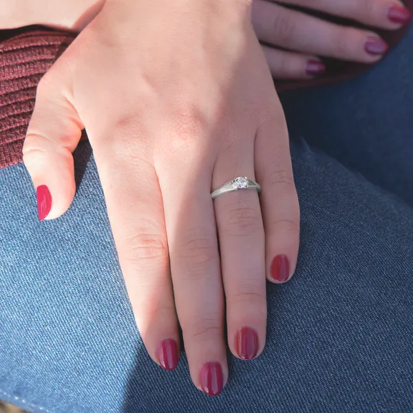 Petite Sculpted Lines Solitaire Ring