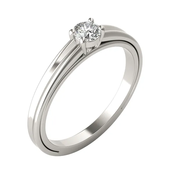 Petite Sculpted Lines Solitaire Ring