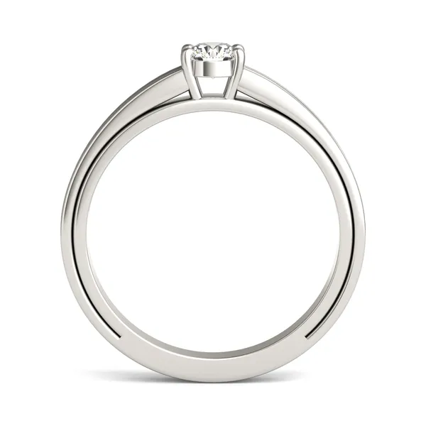 Petite Sculpted Lines Solitaire Ring