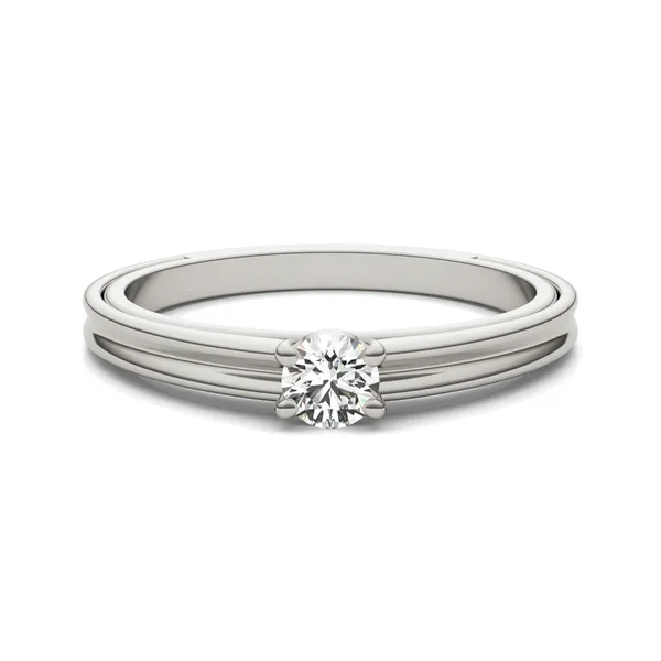 Petite Sculpted Lines Solitaire Ring