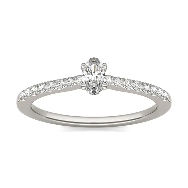 Oval Petite Accented Cathedral Ring