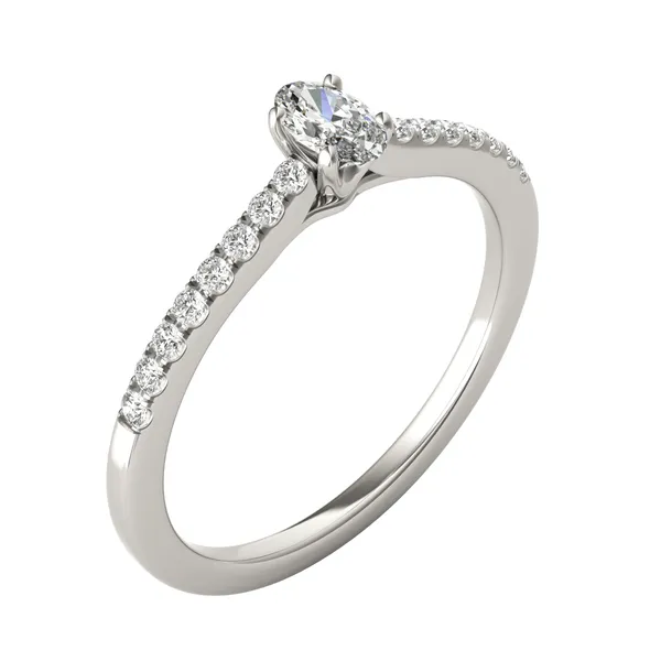 Oval Petite Accented Cathedral Ring