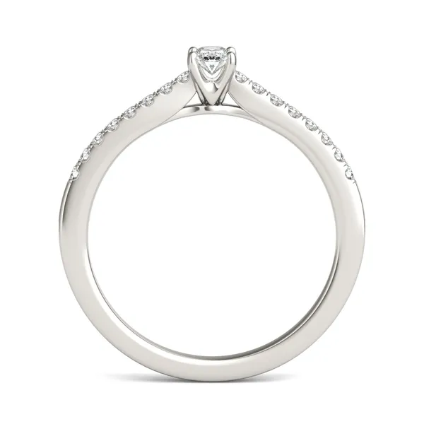 Oval Petite Accented Cathedral Ring