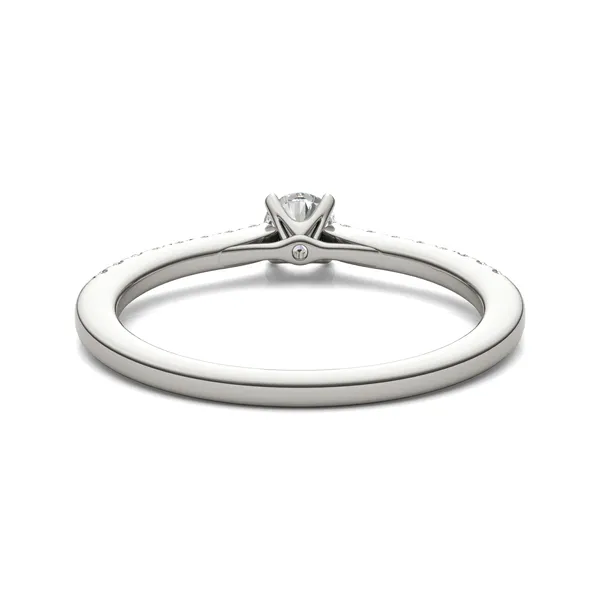 Round Brilliant Petite Accented Cathedral Ring