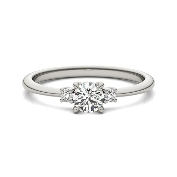 Round Brilliant Zelda Classic Three-Stone Ring