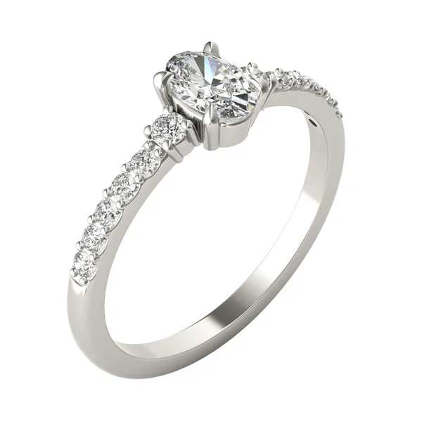 Oval Zelda Accented Three-Stone Ring