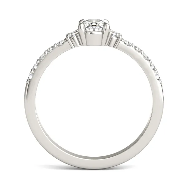 Oval Zelda Accented Three-Stone Ring