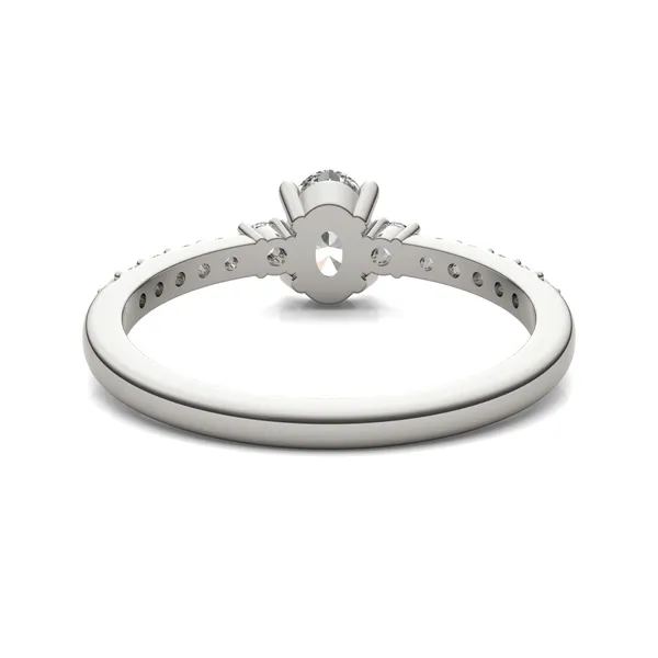 Oval Zelda Accented Three-Stone Ring