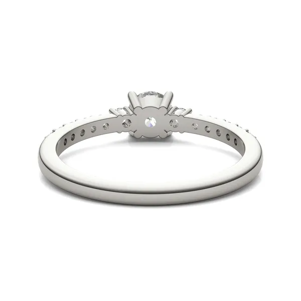 Round Brilliant Zelda Accented Three-Stone Ring